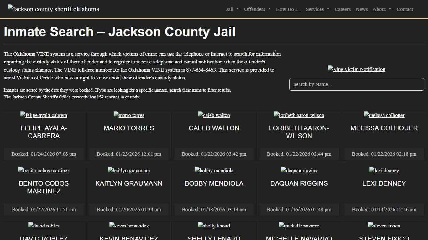 Inmate Search Jackson County Sheriff's Office